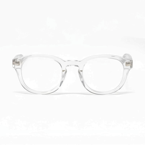 Crystal Clear Showerspecs anti-fog reading glasses, front view.