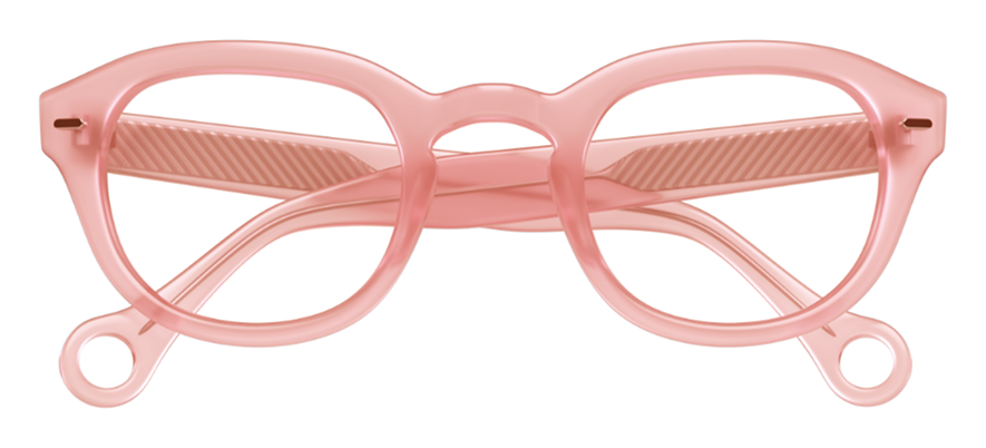 Warm Coral Showerspecs anti-fog reading glasses.