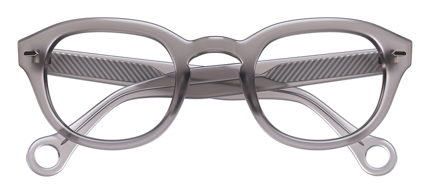 Stone Gray Showerspecs anti-fog reading glasses.