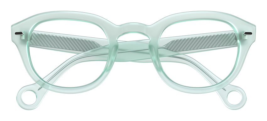 Misty Green Showerspecs anti-fog reading glasses.