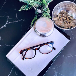Tortoise Clearspecs Canby on desk